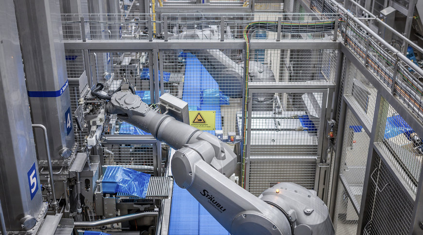 I Robot Stäubli nella linea di confezionamento per blocchi di formaggio a pasta dura